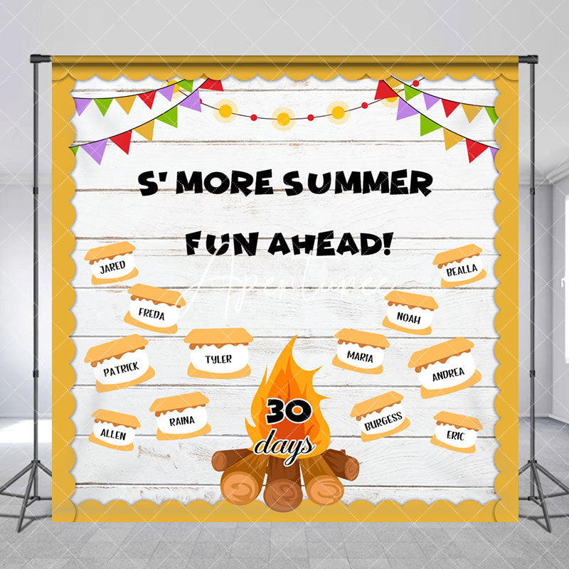 Aperturee - Custom More Summer Fun Ahead 30 Days Wooden Backdrop