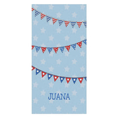 Aperturee - Custom Name American Flag Blue Beach Towel