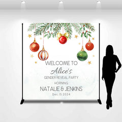 Aperturee - Custom Name Bauble Christmas Gender Reveal Backdrop