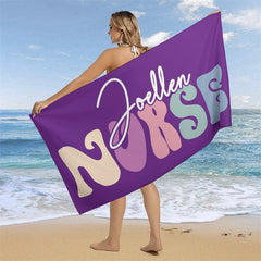 Aperturee - Custom Name Beach Pool Towel for Gifts