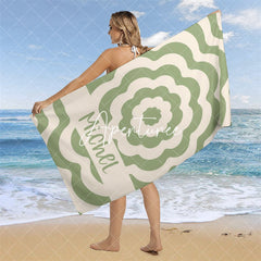 Aperturee - Custom Name Beautiful Patterns Beach Towel For Girls