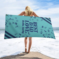 Aperturee - Custom Name Best Dad Love Fathers Day Beach Towel