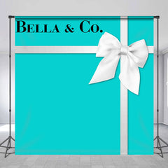 Aperturee - Custom Name Bow Tiffany Blue Birthday Backdrop