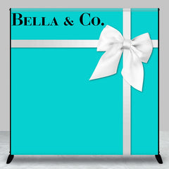 Aperturee - Custom Name Bow Tiffany Blue Birthday Backdrop