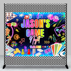 Aperturee - Custom Name Colorful Neon Game Night Party Backdrop