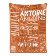 Lofaris Custom Name Dark Orange Blanket For Family Gift