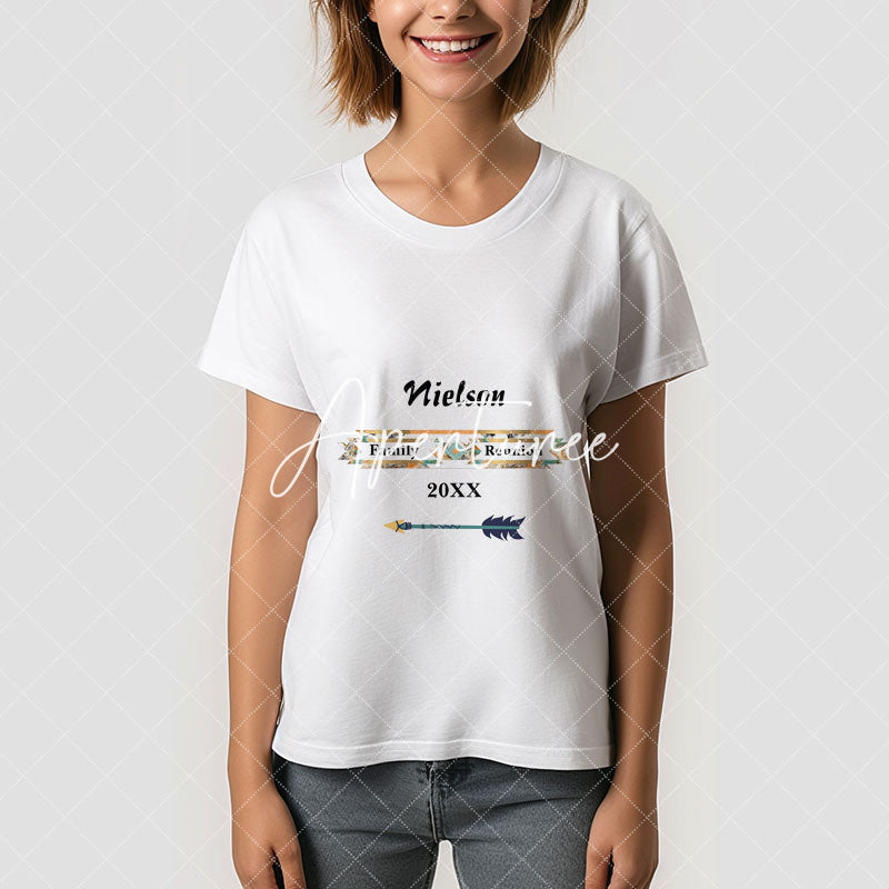 Aperturee - Custom Name Family Reunion T-Shirt with Arrow