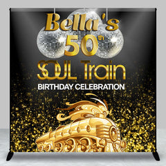 Aperturee - Custom Name Gold Soul Train 50th Birthday Backdrop