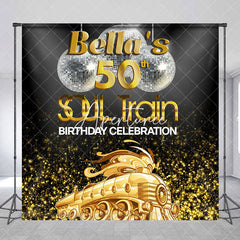 Aperturee - Custom Name Gold Soul Train 50th Birthday Backdrop