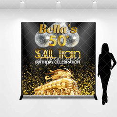 Aperturee - Custom Name Gold Soul Train 50th Birthday Backdrop