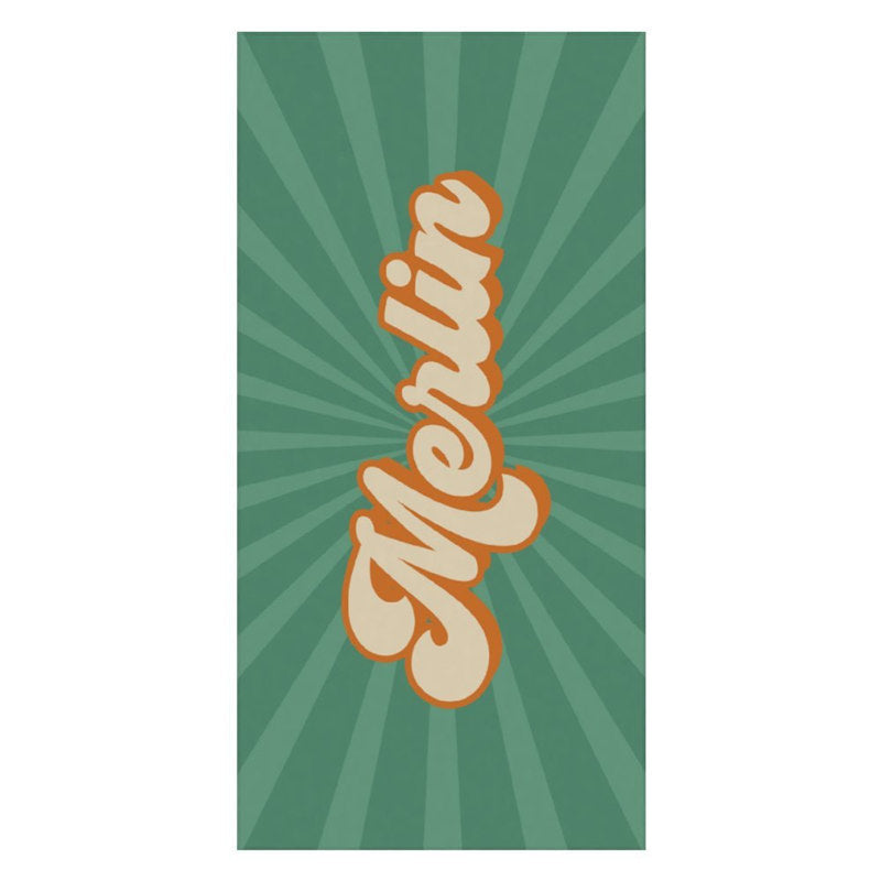 Aperturee - Custom Name Green Stripe Summer Beach Towel for Gifts