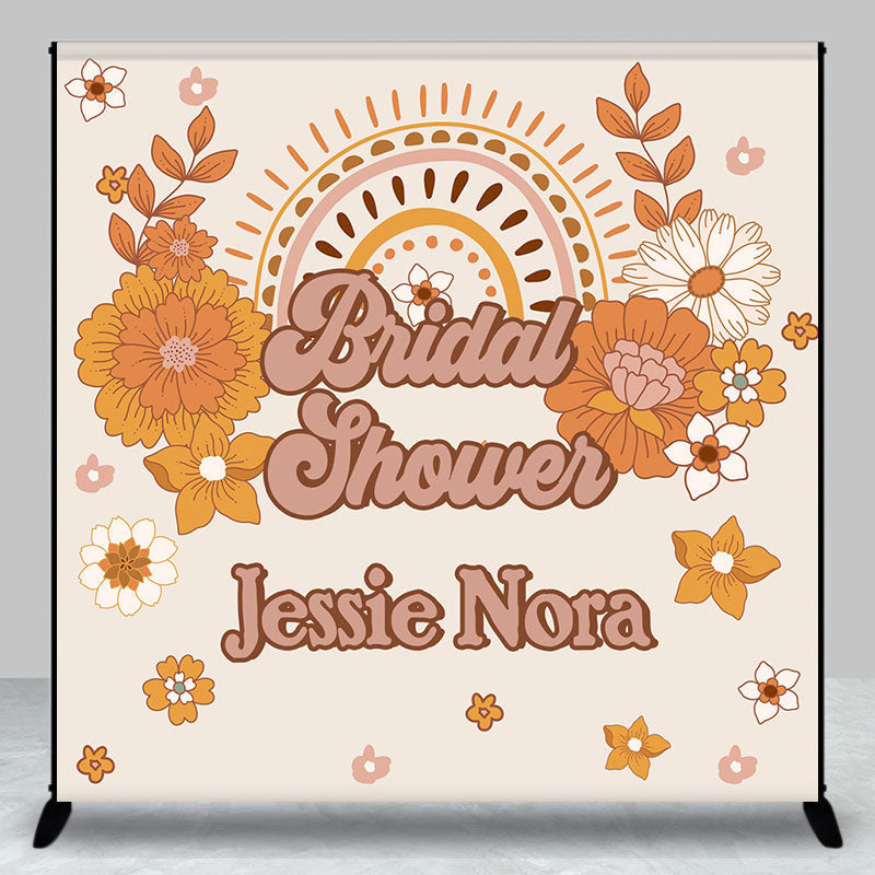 Aperturee - Custom Name Groovy Rainbow Bridal Shower Backdrop