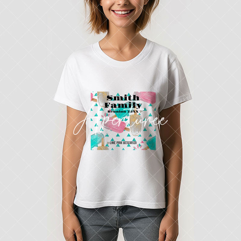 Aperturee - Custom Name Ice Cream Summer Family Reunion T-Shirt