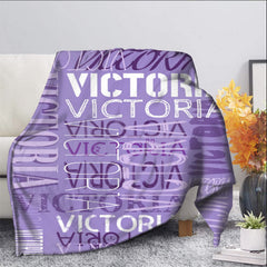 Lofaris Custom Name Light Purple Soft Blanket Adult Kid Gift