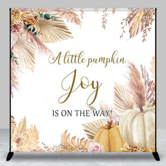 Aperturee - Custom Name Little Pumpkin Boho Baby Shower Backdrop