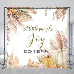 Aperturee - Custom Name Little Pumpkin Boho Baby Shower Backdrop