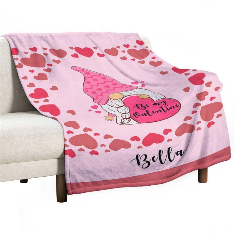 Aperturee - Custom Name Lovely Elf Hearts Valentines Day Blanket