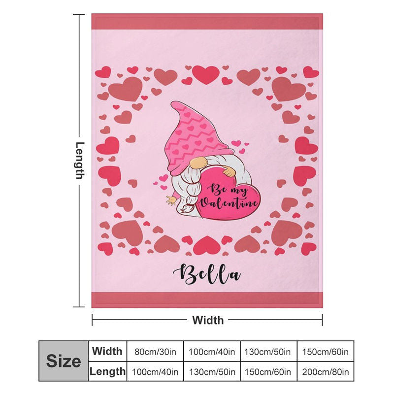 Aperturee - Custom Name Lovely Elf Hearts Valentines Day Blanket