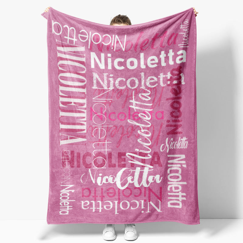 Lofaris Custom Name Pink Theme Blanket For Adult Kid Gift