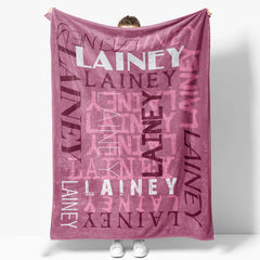 Lofaris Custom Name Rasberry Color Blanket Adult Kid Gifts