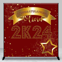 Aperturee - Custom Name Red Gold 2K24 Graduation Backdrop