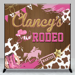 Aperturee - Custom Name Redeo Western Pink Birthday Backdrop