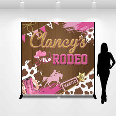 Aperturee - Custom Name Redeo Western Pink Birthday Backdrop