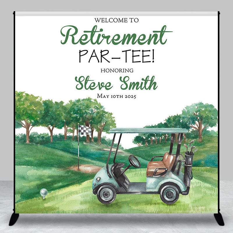 Aperturee - Custom Name Retirement Celebration Golf Theme Backdrop