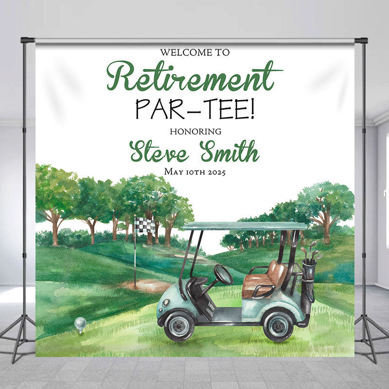 Aperturee - Custom Name Retirement Celebration Golf Theme Backdrop