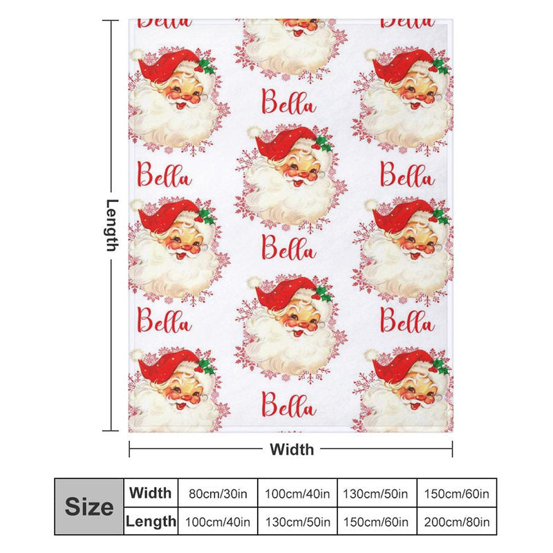 Aperturee - Custom Name Santa Claus Repeat Christmas Blanket