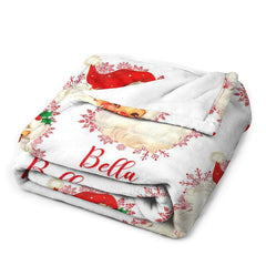 Aperturee - Custom Name Santa Claus Repeat Christmas Blanket