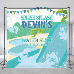 Aperturee - Custom Name Splish Splash Birthday Bash Backdrop