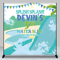 Aperturee - Custom Name Splish Splash Birthday Bash Backdrop