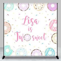 Aperturee - Custom Name Two Sweet Donuts Candy Birthday Backdrop