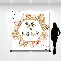 Aperturee - Custom Name Two Wild Boho Monstera Birthday Backdrop