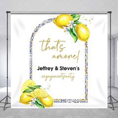 Aperturee - Custom Name Yellow Lemon Engagement Party Backdrop