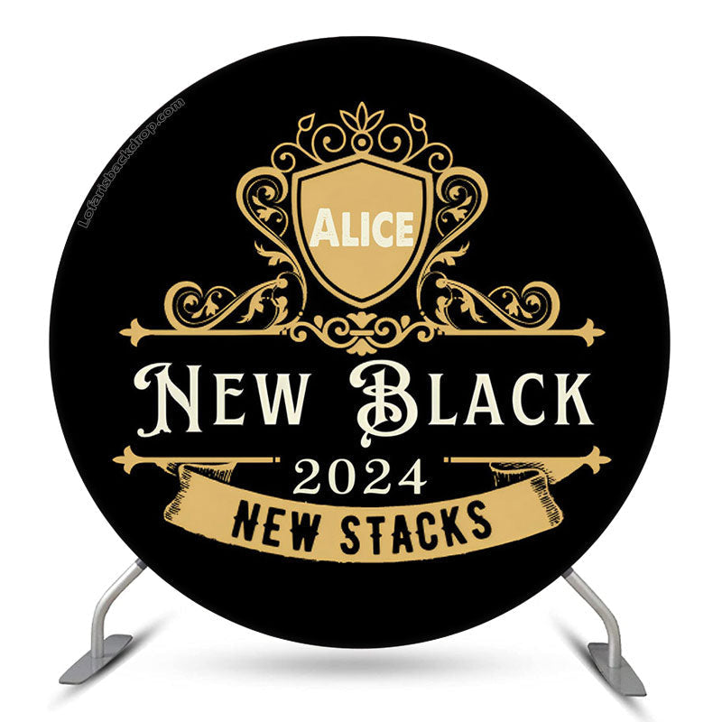 Aperturee Custom New Stacks Gold Black 2024 Round Backdrop