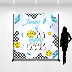 Aperturee - Custom One Happy Dude Boys Birthday Party Backdrop