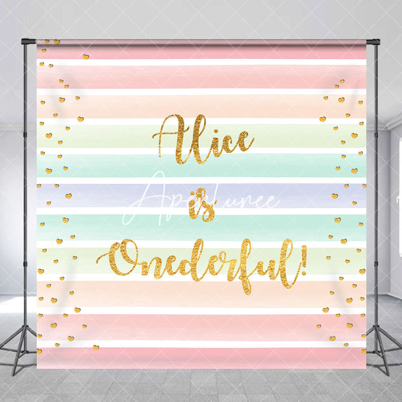 Aperturee - Custom Onederful Colorful Stripes Birthday Backdrop