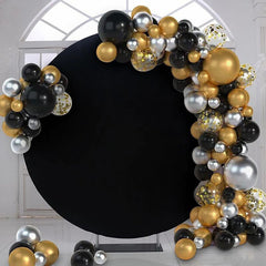 Aperturee Custom Party Black Round Cover Fabric Backdrop