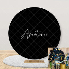 Aperturee Custom Party Black Round Cover Fabric Backdrop