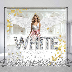 Aperturee - Custom Photo All White Night Diamond Party Backdrop