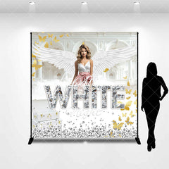 Aperturee - Custom Photo All White Night Diamond Party Backdrop