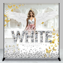 Aperturee - Custom Photo All White Night Diamond Party Backdrop