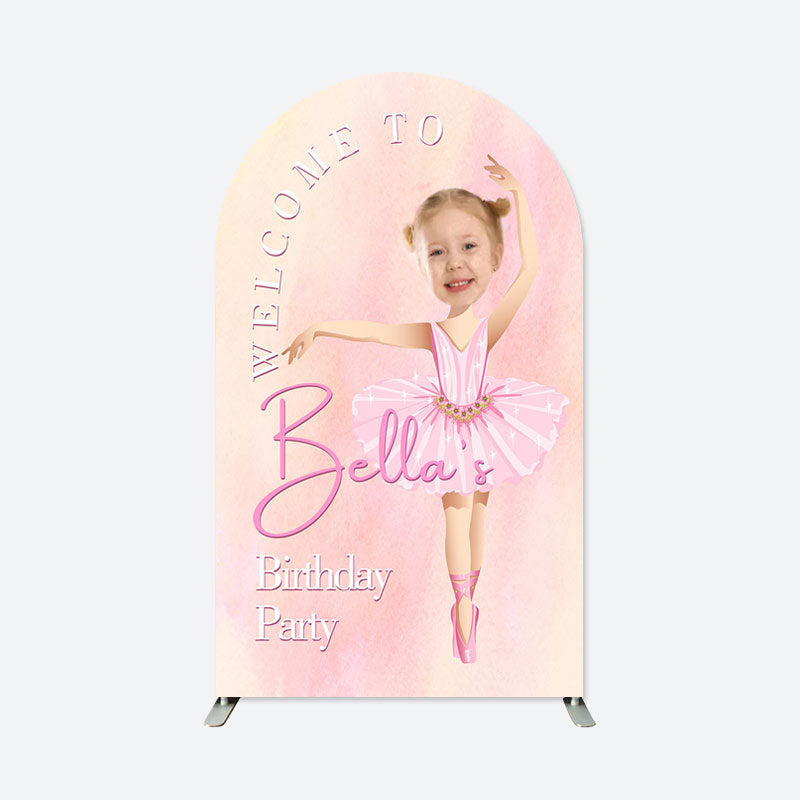 Aperturee - Custom Photo Ballet Girl Arch Backdrop For Birthday