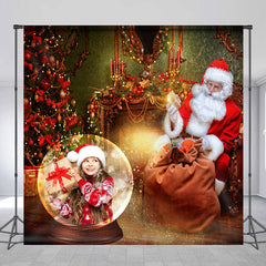 Aperturee - Custom Photo Crystal Ball Santa Christmas Backdrop