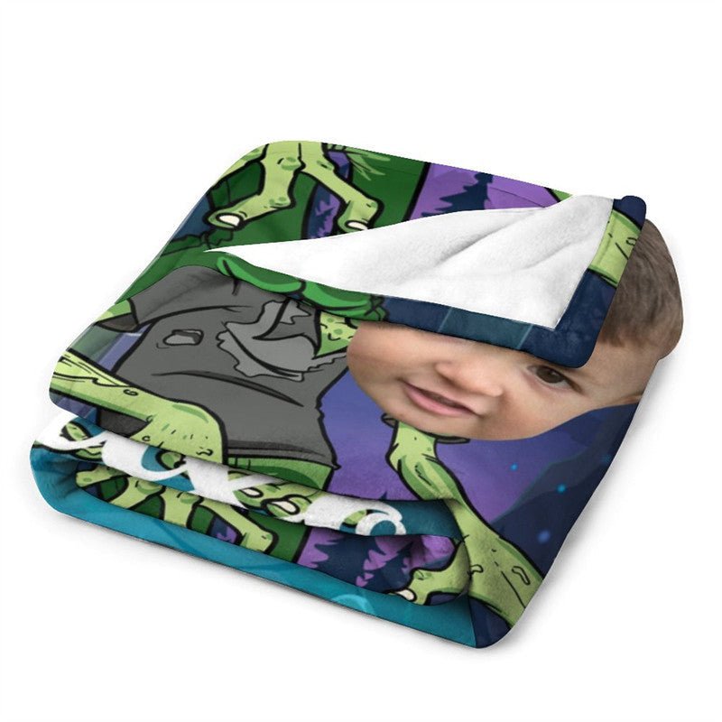 Aperturee - Custom Photo Gight Green Zombie Graveyard Blanket