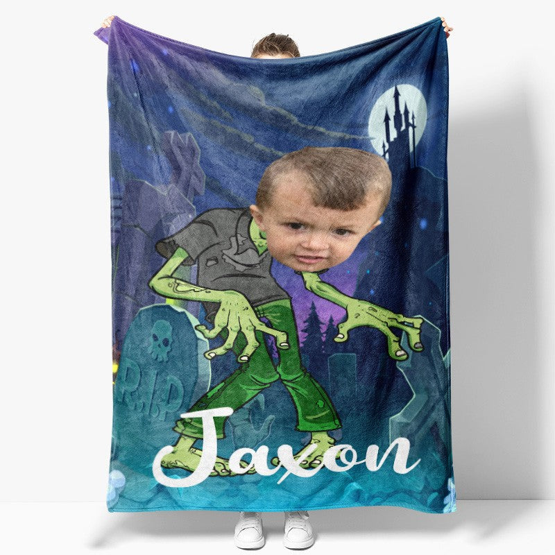 Aperturee - Custom Photo Gight Green Zombie Graveyard Blanket