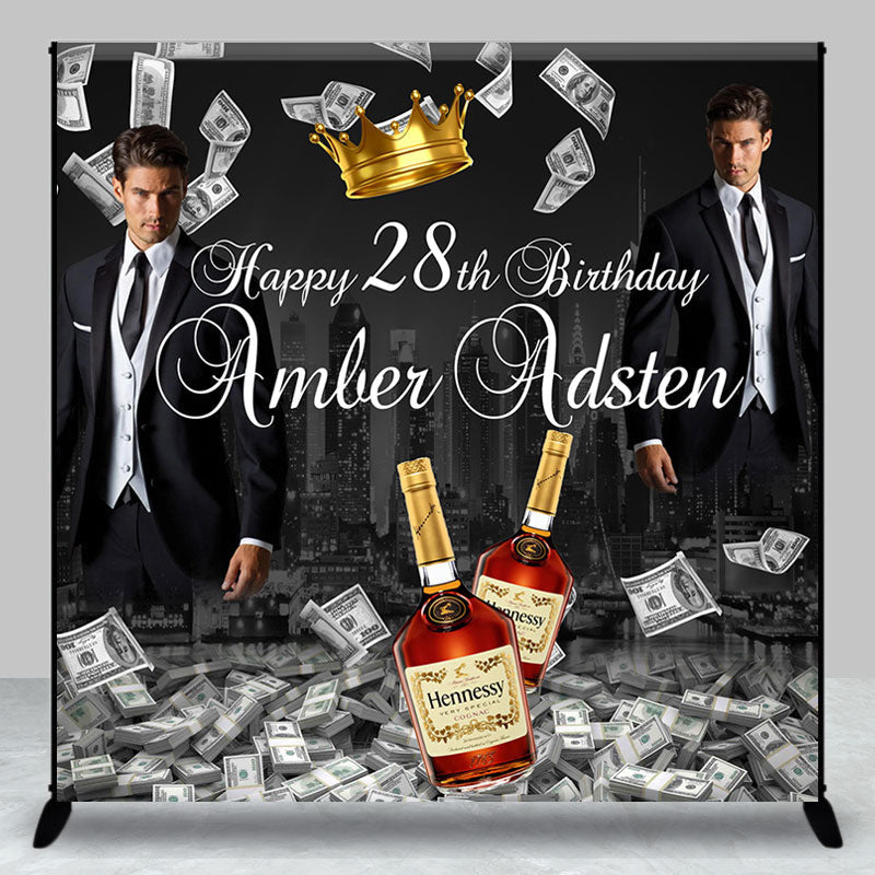 Aperturee - Custom Photo Money Man 28th Birthday Backdrop