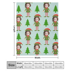 Aperturee - Custom Photo Pine Tree Elf Dots Christmas Blanket